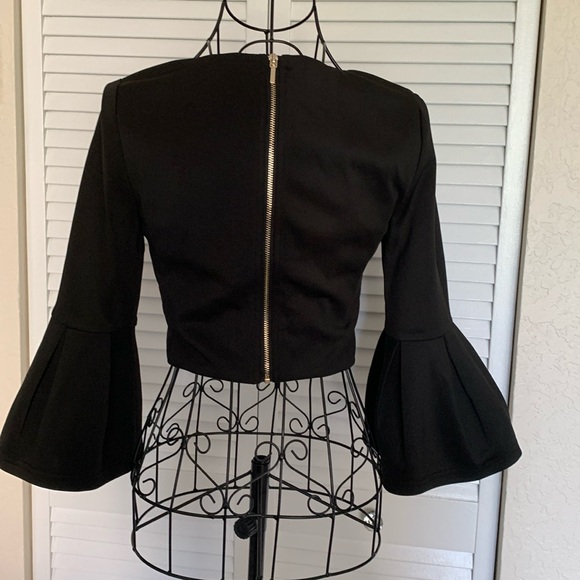 Scuba flutter crop top black - Picture 2 of 6